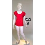 Vila taille 40 blouse manches courtes rouge femme haut top polyester Vila taille 40 blouse manches courtes rouge femme haut top polyester