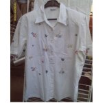Vintage - chemisier / veste -   blanche porte   - manches courtes - taille 42 / 44