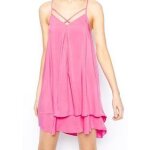 Warehouse - robe lingerie trapèze rose bonbon chewing - gum style caraco doublée t40 Warehouse - robe lingerie trapèze rose bonbon chewing - gum style caraco doublée t40
