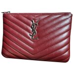 Yves saint laurent pochette en cuir bordeaux