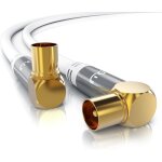 1, 5m c�ble d'antenne coaxial hdtv, c�ble tv coud� m�le femelle, fiche iec coaxiale angulaire coud�e ...