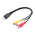 1 adaptateur usb mle vers 3 rca femelles, convertisseur audio, vido, cble av a / v, cble usb vers ...