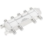 1 r�partiteur de c�ble coaxial num�rique � 8 voies 5 - 2400 mhz compatible avec rg6 distribue des signaux ...
