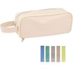 1 trousse blanche, elgante et pratique, 100 etiquettes d'onglet, cuir impermable mignon, bote de rangement ...