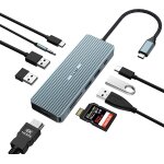 10 en 1 station d'accueil, hub usb c avec hdmi 4k, 2 ports usb - a3. 0, 2 ports usb - a 2. 0, 1 lecteur ...