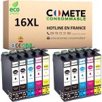10 cartouches d'encre compatibles avec epson 16 xl t1631 stylo plume - pour cartouche epson wf 2510 workforce ...