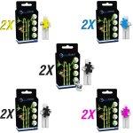 10 cartouches d'encre type lm100bk x4 noir 500 pages, lm100c x2 cyan lm100m x2 magenta lm100y x2 jaune ...