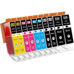 10 cartouches d'encre avec puce compatible avec canon 525 526 pgi - 525 cli - 526 pour canon pixma ip4850 ...