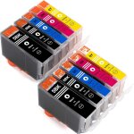 10 cartouches d'encre compatibles avec puce et indicateur de niveau pour imprimante canon pixma ip4200 ...