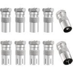 10 pices adaptateur de f mle a mle femelle coaxiale rf, tv 9. 5 5 mle & 5 femelle vers connecteur ...