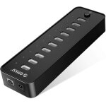 10 ports hub usb 3. 0 avec interrupteur et alimentation 45w (12v4a), 5 gbps high - speed data hub pour ...