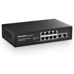 10 port poe switch, 8 poe + 100 mbps, 2 fast ethernet uplink, 96w 802. 3af / at, metal, sans ventilateur, ...