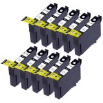 10 x cartouche d'encre avec puce compatible epson c13t12854010, t1285 pour imprimantes stylus office ...