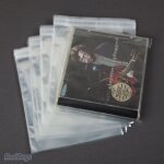 100 pochettes de protection pour cd avec rabat, paisseur 38 my (13, 8x14, 5 + 4 cm)