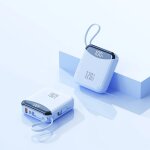 (10000mahblue) batterie de rechange portable 120w, charge rapide, 20000mah, 2 cbles intgrs, pour ...