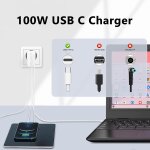 100w usb c plug 4 ports chargeur de voyage compact adaptateur secteur rapide avec cble de charge pour ...