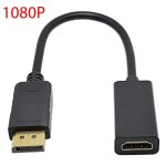 1080p - adaptateur displayport vers hdmi, convertisseur mle dp vers femelle, cble hd, pour pc, tv, ...