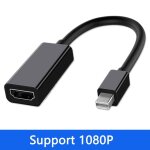 1080p noir - mini displayport dp vers hdmi 4k * 2k, c�ble adaptateur m�le thunderbolt vers hdtv, convertisseur ...