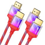 10k 8k cable hdmi 1m 2 paquets, cable hdmi 2. 1 48gbps haute vitesse cble hdmi, 4k@120hz 144hz, 8k@60hz, ...