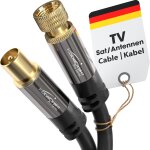 10m cble hdtv sat / tv (75 ohms, connecteur f > connecteur coaxial, cble coaxial, tv, hdtv, radio, ...