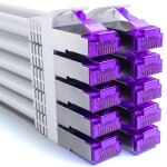 10x 1m cat7 cble rseau - 10 gigabit - rj45 cble de raccordement cble ethernet (cuivre, sftp pimf ...
