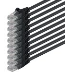 10x 3m cat6 cat 6 network cable - rj45 ethernet lan dsl modem router - black