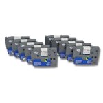 10x cassettes � ruban vhbw 9 mm pour brother p - touch 900, 9400, 9600 remplace: tz - 221, tze - 221. ...
