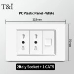 118 pc panneau en plastique blanc ignifuge pc italie ue schuko prise murale double usb type - c tuya ...