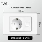 118 pc panneau en plastique blanc ignifuge pc italie ue schuko prise murale double usb type - c tuya ...