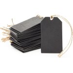 12 mini - tableaux noirs en bois pour cadeaux, tiquettes et dcorations - 5 x 7, 9 cm, faciles  nettoyer, ...