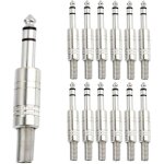 12 pcs trs souder connecteur jack 6. 35mm connecteur audio st�r�o, pour dj mixer c�bles de haut - parleur ...