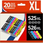 123consommables - pgi525 cli526 - cartouches d'encre compatible avec canon 525 526 pour pixma mg5150 ...