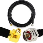 12m n m�le (hex) vers sma m�le angle droit 90 degr�s c�ble coaxial �tanche ip67 - hf400 flexible 50 ohm ...