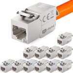 12x module keystone rj45 cat 6a prise rseau 10gbit / s stp blind awg 22 - 24 connexion lsa sans outil ...