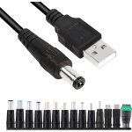 14 en 1 cble d'alimentation usb vers dc 5v, jeu d'adaptateurs dc - ac 5, 5 x 2, 1 mm convertisseur universel ...