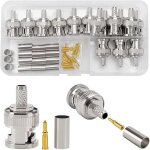 15 pièces connecteurs bnc mâles à sertir pour câble coaxial rg58 rg142 rg400 lmr195, adaptateur bnc mâle ... 15 pièces connecteurs bnc mâles à sertir pour câble coaxial rg58 rg142 rg400 lmr195, adaptateur bnc mâle ...