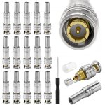 15 pi�ces connecteurs coaxiaux m�les bnc, prise bnc m�le sans soudure � vis rg59 rg6 cable coaxial connecteur, ...