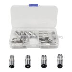 16 pices type de prise f / t adaptateur de prise coaxiale mle  femelle adaptateur de connecteur de ...