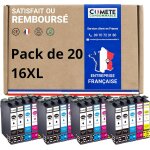 16xl - 20 cartouches d'encre compatible avec epson 16 xl t1631 plume - pour cartouche epson worforce ...