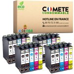 Comete - 16xl - pack de 20 cartouches d'encre compatible avec epson 16 xl t1631 stylo plume pour cartouche ...