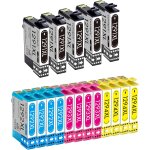 17x t1295xl t12xl cartouche d'encre compatible avec epson t1291 t1292 t1293 t1294, pour workforce wf ...