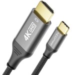 1m c�ble 4k usb - c vers hdmi pour moniteur / tv / beamer adaptateur (4k@60hz) en aluminium, thunderbolt ...