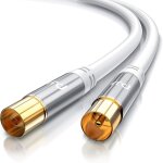 1m c�ble d'antenne coaxial hdtv, c�ble antenne tv m�le femelle, fiches antenne iec coaxiales, full hd ...