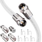 1m lot de cable coaxial rg6 avec connecteurs - qualit suprieure - pour internet, tv numrique, satellite, ...