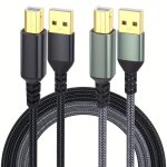 (1m�2pcs mixed) c�ble d'imprimante usb a vers usb b c�ble midi transmission haute vitesse 480mbps tress� ...