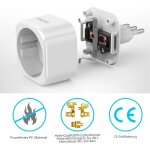 1pc prise adaptateur italie, adaptateur de voyage europe francaise fr 2 broches vers italie 3 broches ...