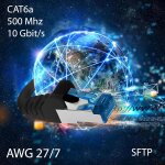 1x 5, 0 m - c�ble r�seau cat - 6a c�ble ethernet lan patch connecteur rj - 45 sftp 10gb / s - 1 pi�ce ...