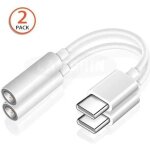 2 cble adaptateur usb - c type c vers prise casque audio jack 3. 5mm , charge pour ecouteurs huawei ...
