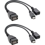 2 câbles micro usb otg, mâle vers usb femelle usb - otg adapter micro femelle en y compatible transfert ... 2 câbles micro usb otg, mâle vers usb femelle usb - otg adapter micro femelle en y compatible transfert ...
