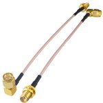 2 c�bles sma rg316 sma m�le � sma femelle, c�ble coaxial � angle droit, c�ble d'antenne wi - fi, c�ble ...